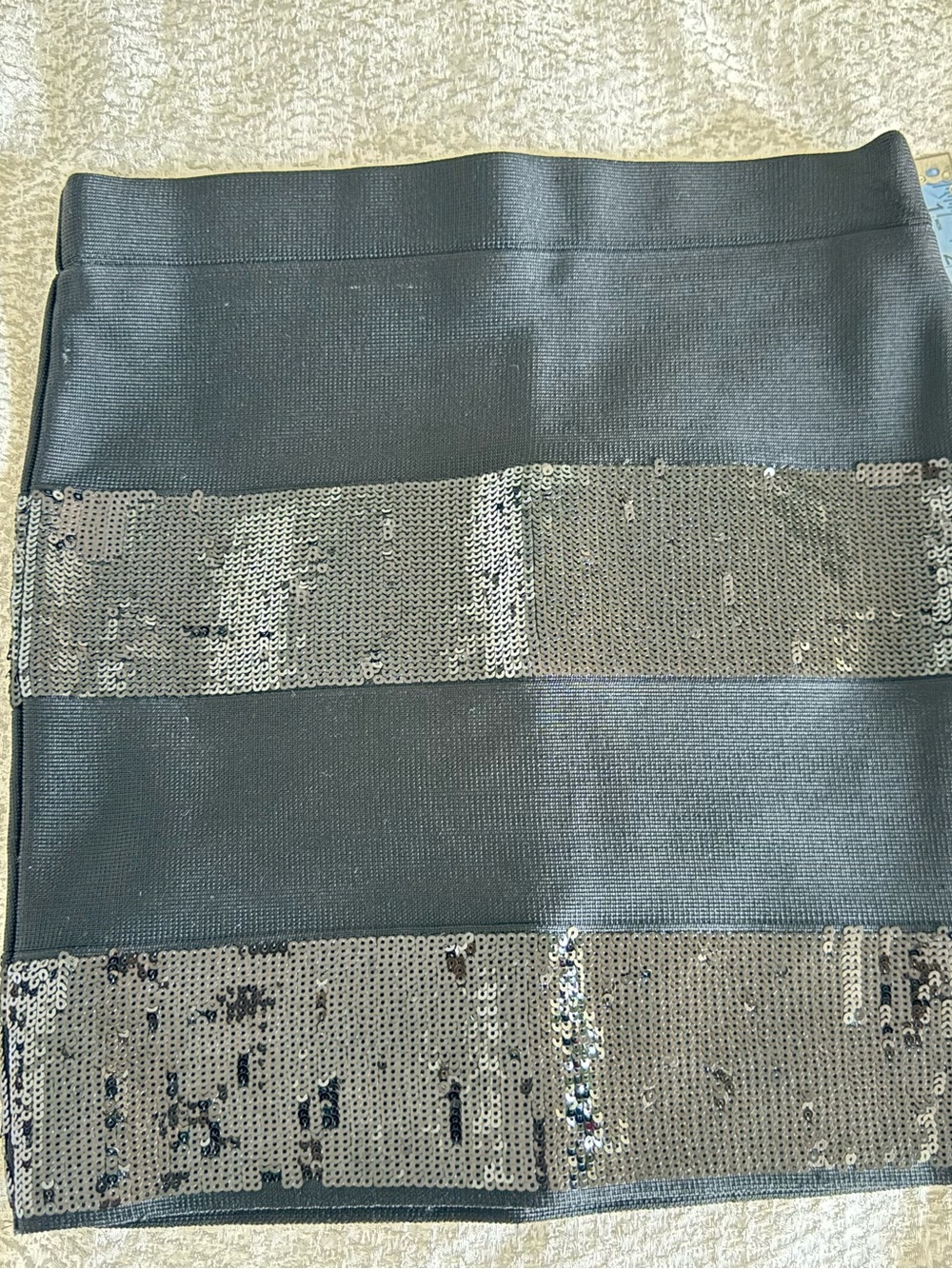 Guess Black Mini Skirt with Black Sequin Bands